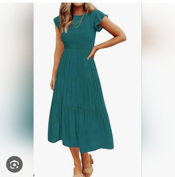 Zesica Dresses & Skirts - Chic Teal Midi Dress For Women Size M
